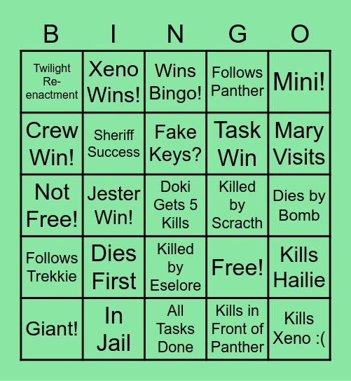Ch-Ch-Ch Ah-Ah-Ah Bingo Card
