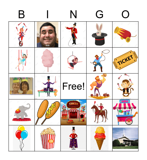 J & J Circus Bingo Card