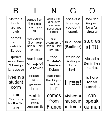 Find someone who.. Bingo Card