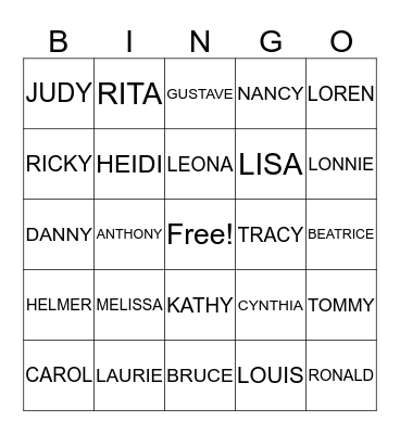 NICHOLS FAMILY REUNION Bingo Card