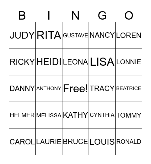 NICHOLS FAMILY REUNION Bingo Card