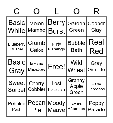 Stampin’ Up! Color Bingo Card