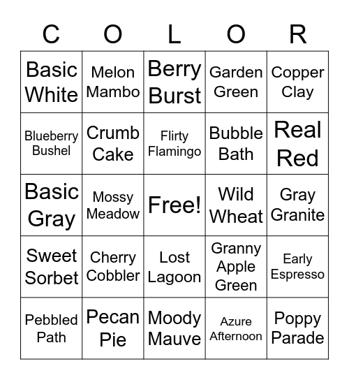 Stampin’ Up! Color Bingo Card