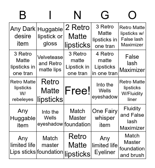 Limited Life Bingo Card