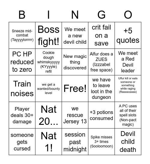 Boss time and also extreme property damage Bingo Card