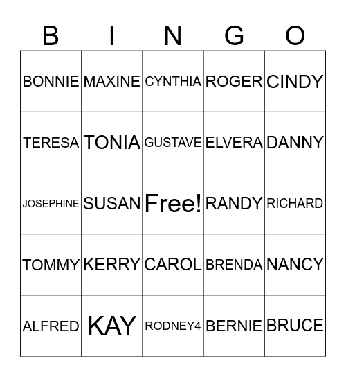 NICHOLS FAMILY REUNION Bingo Card