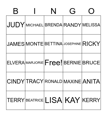 NICHOLS FAMILY REUNION Bingo Card