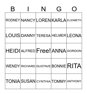 NICHOLS FAMILY REUNION Bingo Card
