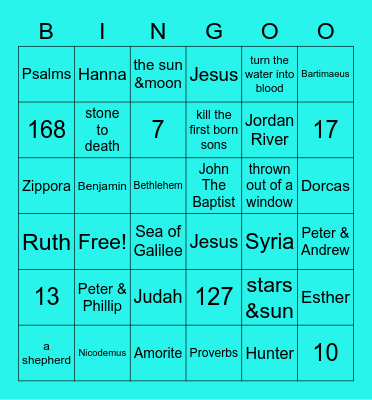 Bible Trivia Bingo Card