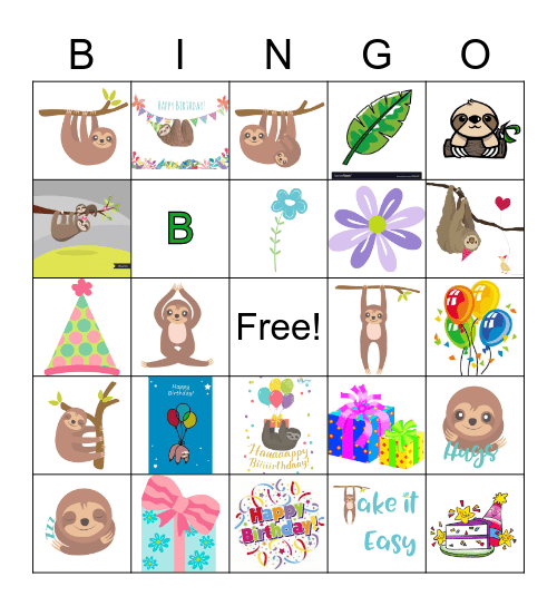 Bethany's Birthday Bingo Card
