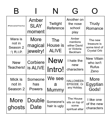 House of Anubis Bingo! Bingo Card