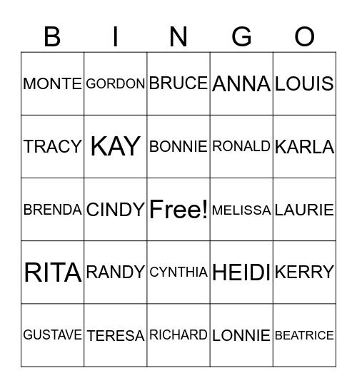 NICHOLS FAMILY REUNION Bingo Card