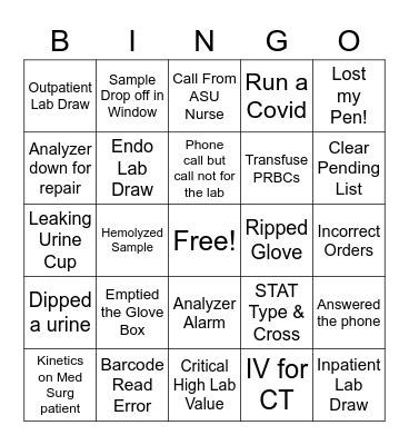 Lab Bingo Card