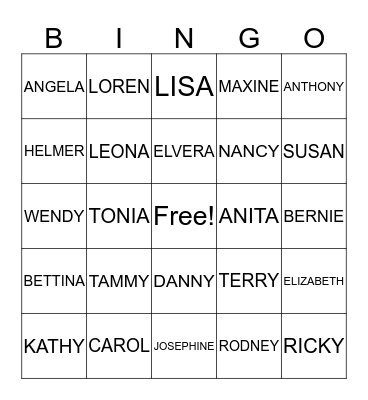 NICHOLS FAMILY REUNION Bingo Card