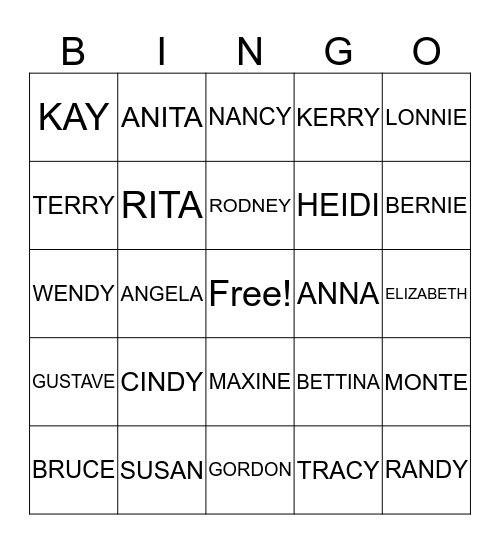 NICHOLS FAMILY REUNION Bingo Card