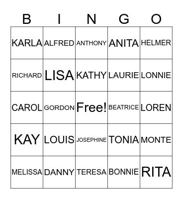 NICHOLS FAMILY REUNION Bingo Card