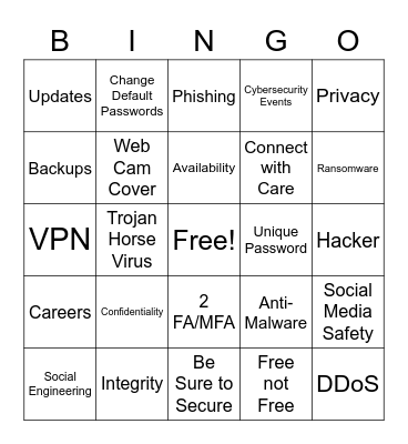 Take Your Kids to Work Day Bingo Card