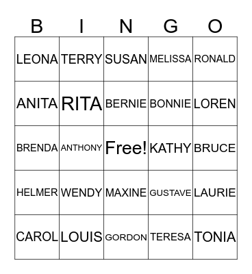 NICHOLS FAMILY REUNION Bingo Card