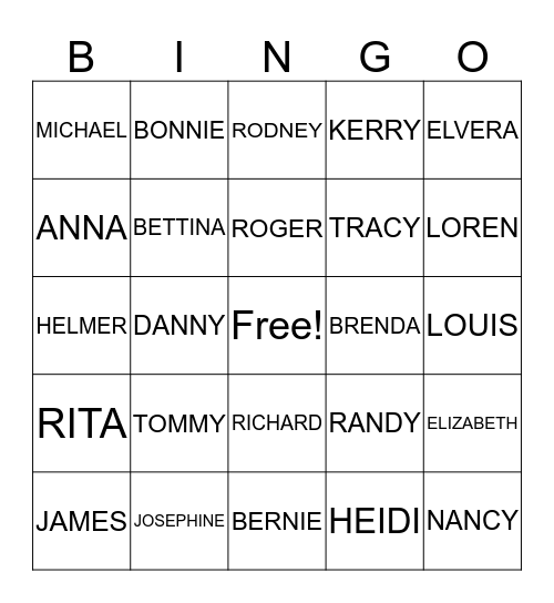 NICHOLS FAMILY REUNION Bingo Card