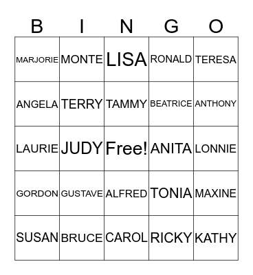 NICHOLS FAMILY REUNION Bingo Card