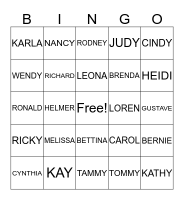 NICHOLS FAMILY REUNION Bingo Card