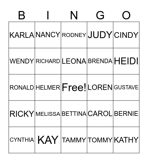 NICHOLS FAMILY REUNION Bingo Card