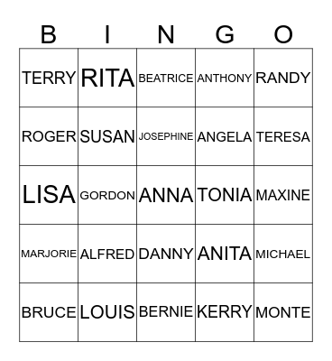 NICHOLS FAMILY REUNION Bingo Card