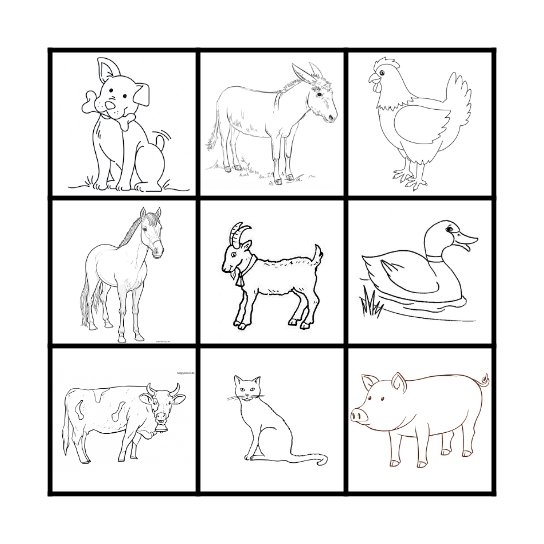 Bauernhof Bingo Card