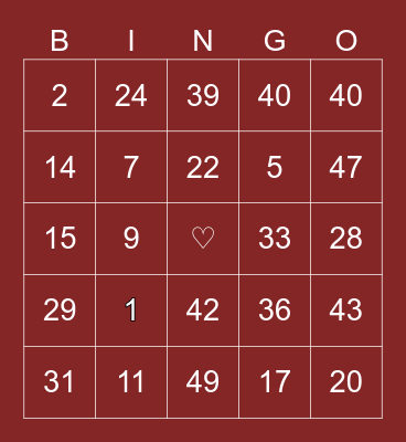 MORNING STAR Bingo Card