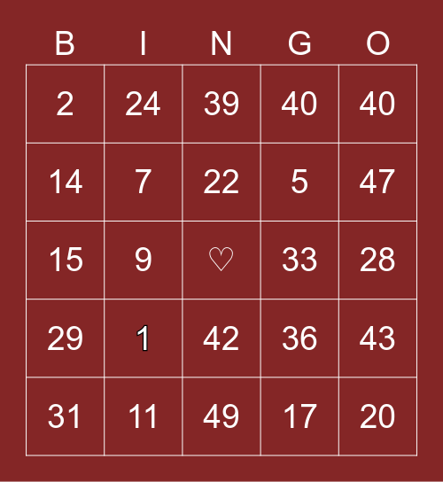 MORNING STAR Bingo Card
