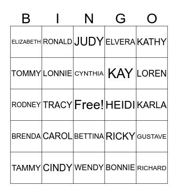 NICHOLS FAMILY REUNION Bingo Card