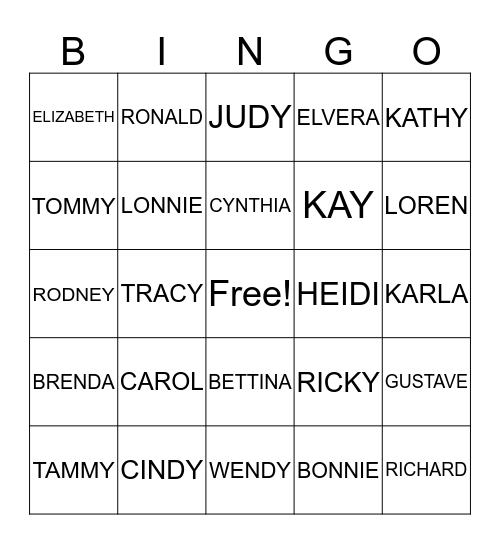 NICHOLS FAMILY REUNION Bingo Card