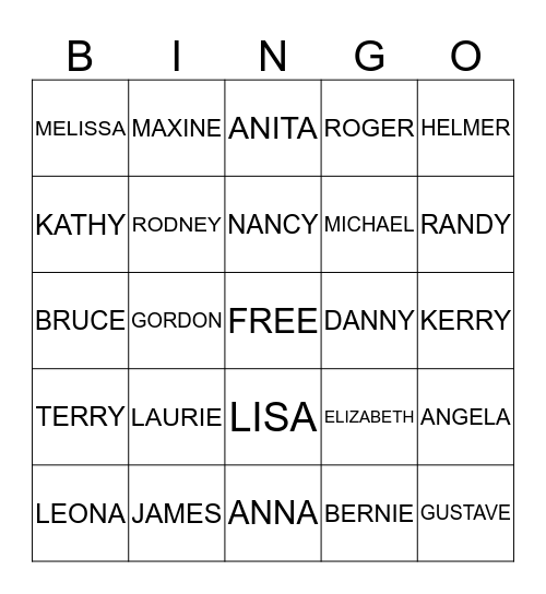 NICHOLS FAMILY REUNION Bingo Card