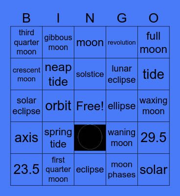 IG14: Phases and Eclipses Bingo Card