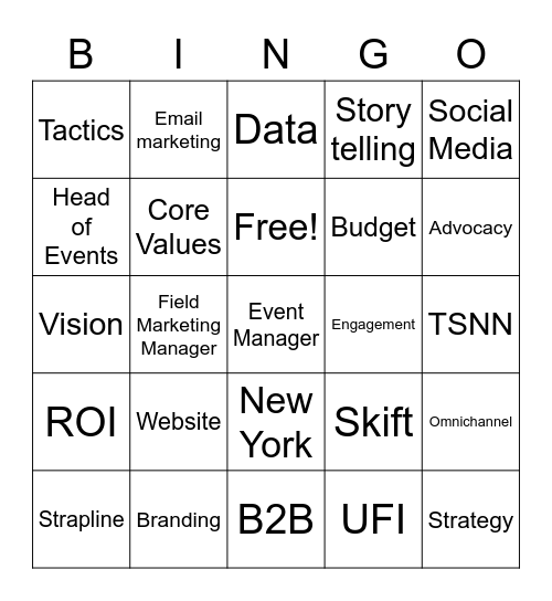 Explori Persona Workshop BINGO! Bingo Card