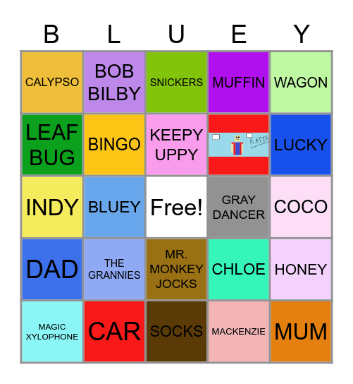 BLUEY Bingo!!!!!! Bingo Card