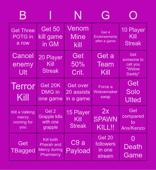 XLEK's Bingo Card