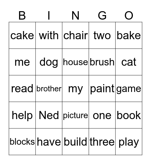 My Brother Bingo Card