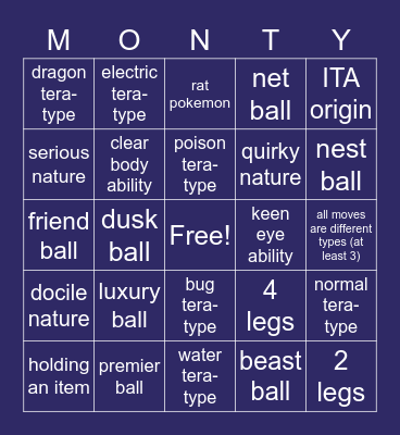 MYSTERY TRADE BINGO Card