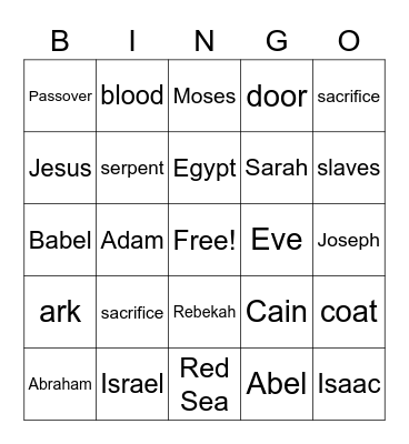 Old Testament BINGO Card