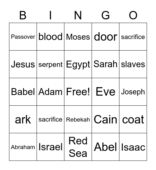 Old Testament BINGO Card