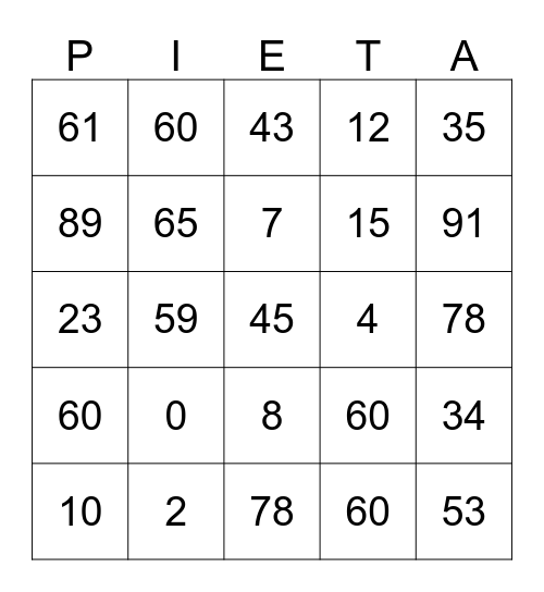 JAGERMEISTER BINGO Card