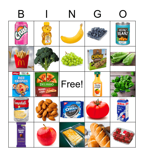 Food Packaging Bingo Card