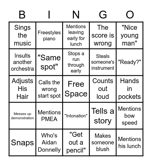 Rad's Bingo Bananza Bingo Card