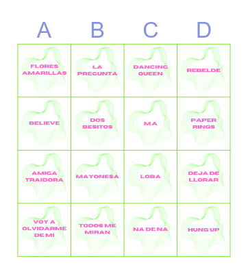 BINGO MUSICAL Bingo Card