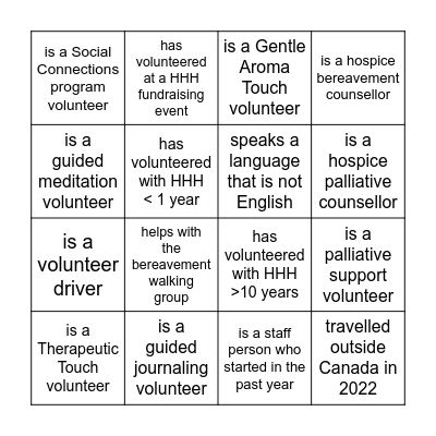 Find Someone Who..... Bingo Card