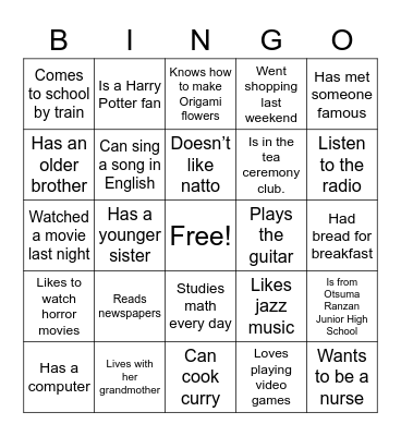 Find Someone Who… Bingo Card