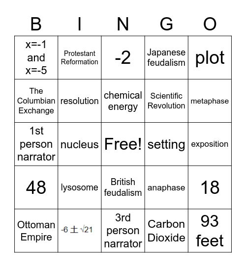 Bingo Card