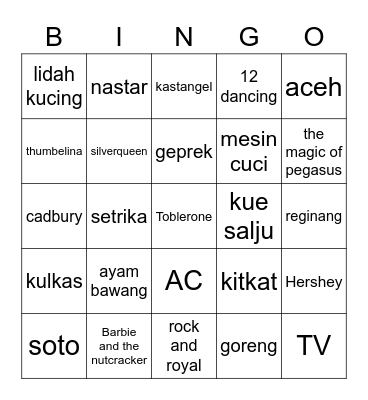 tsäi Bingo Card