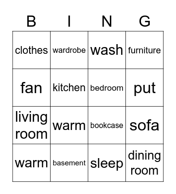 Flying Start 3 and 4 Bingo Card